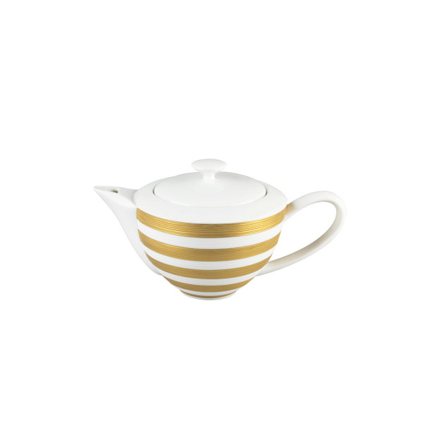 Teapot, small, "Hemisphere - Precious Metals", Striped Gold