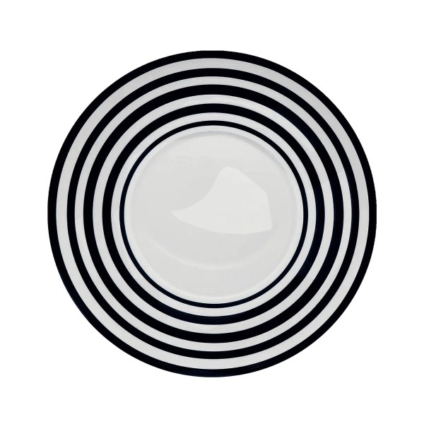 Dinner plate, "Hemisphere - Colors", Black Bakelite Striped