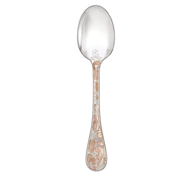 Dinner spoon, "Jardin d'Eden", silverplated & partially pink gold plated