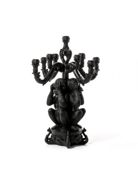 Kerzenhalter - Giant 3 Monkeys, "Burlesque", schwarz