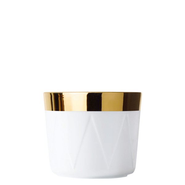 Champagne Goblet, "Sip of Gold", white, drum-pattern relief