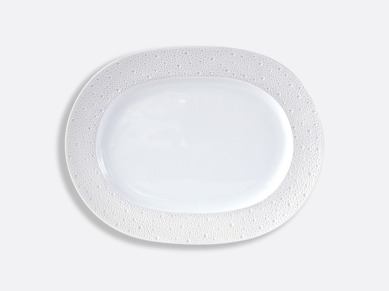 Oval platter 34.3 cm, "Ecume", white