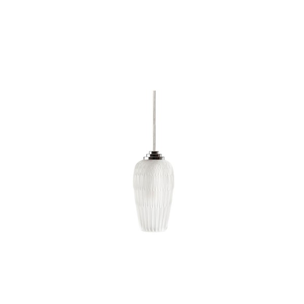 Ceiling lamp small, "Plumes", clear crystal, chrome finish