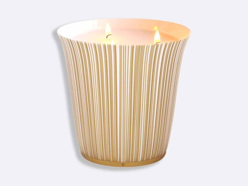 Large candle tumbler + candle home fragrance 950 gr, "Sol", gold