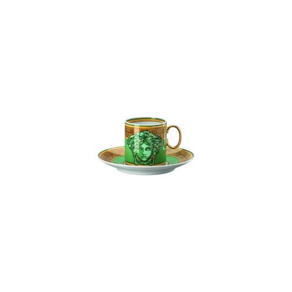 Espresso Cup/Sauc."Medusa Amplified", Green Coin