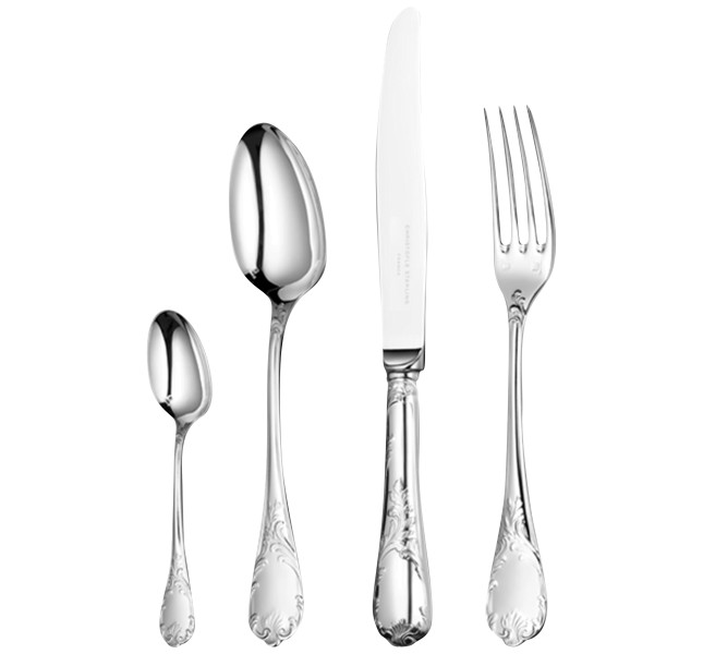 24-piece flatware set with free chest, "Marly", sterling silver