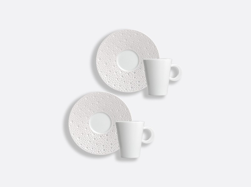 Set of 2 espresso cup & saucer 5.9 cl, "Ecume", white
