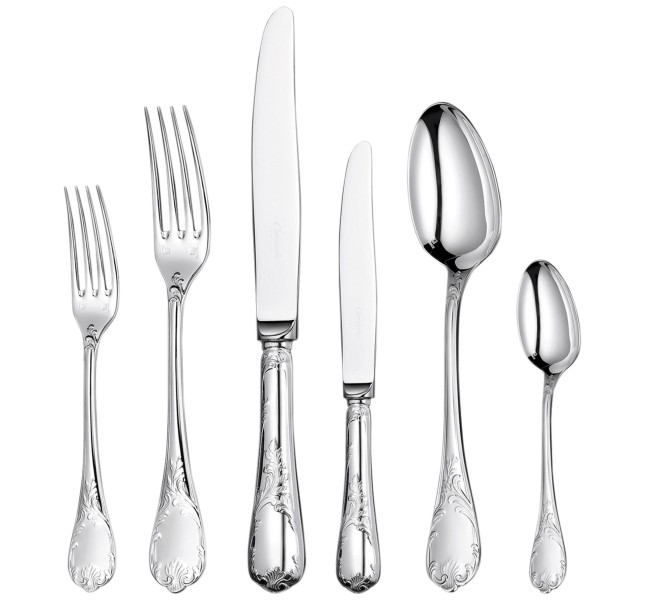 75-piece flatware set with Ambassadeur chest, "Marly", silverplated