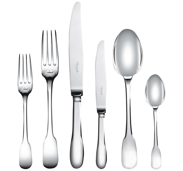 36-piece flatware set with free chest, "Cluny", silverplated