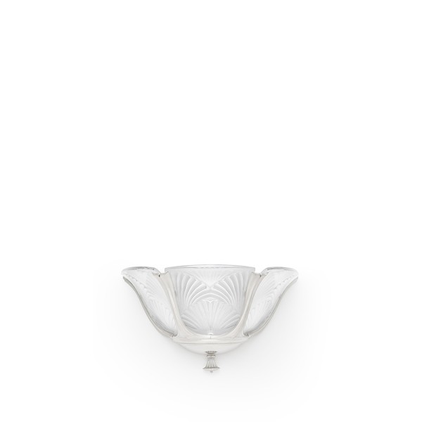 Wall sconce medium, "Ginkgo", clear crystal, shiny and brushed nickel finish