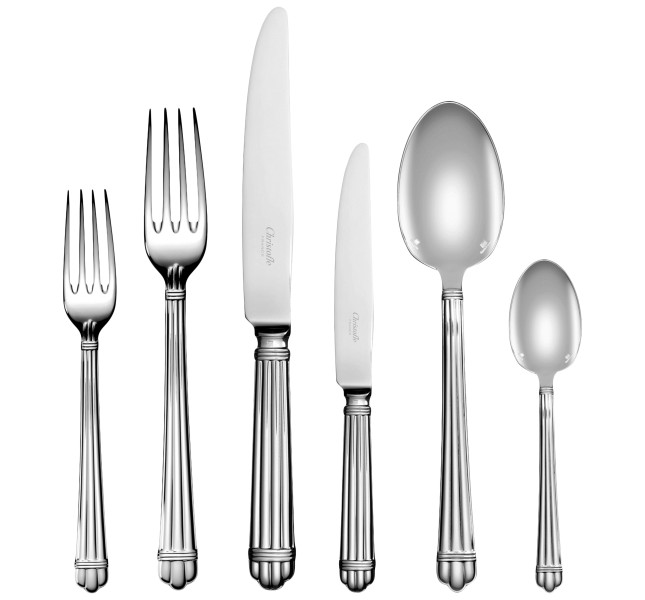 36-piece flatware set with free chest, "Aria", silverplated