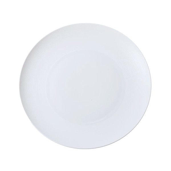 Flat round dish, maxi, "Hemisphere", White Satin