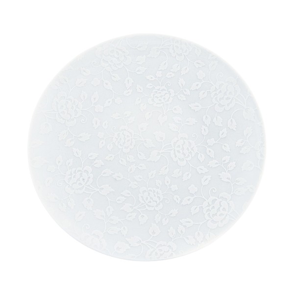 29 cm plate, "Thistles", White on White