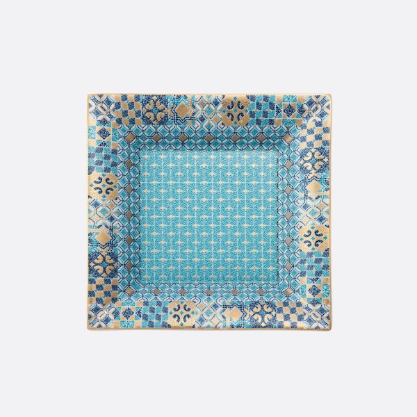 Tray medium 18.5 x 18.5 cm, "Portofino", blue & gold
