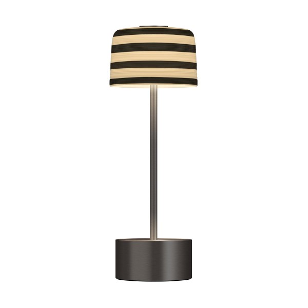 Silver Lamp, "Hemisphere - Colors", Black Bakelite Striped