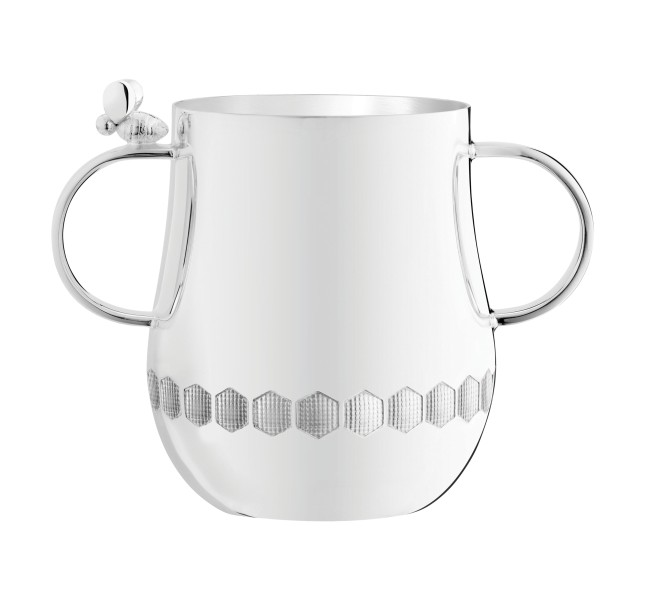 Two handle baby cup, "Beebee", silverplated