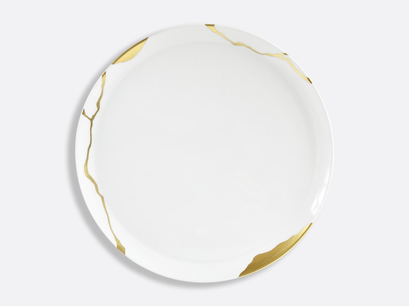 Round tart platter 32 cm, "Kintsugi", gold
