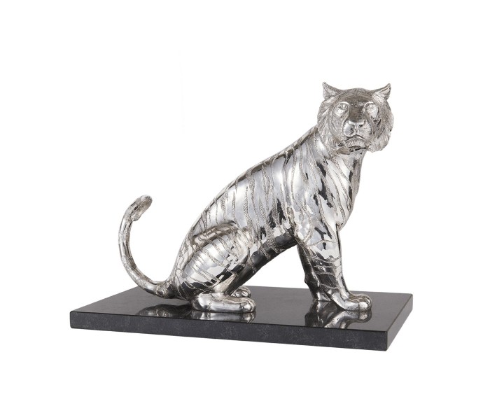 Sitting Tiger, "Haute Orfèvrerie", Sterling silver