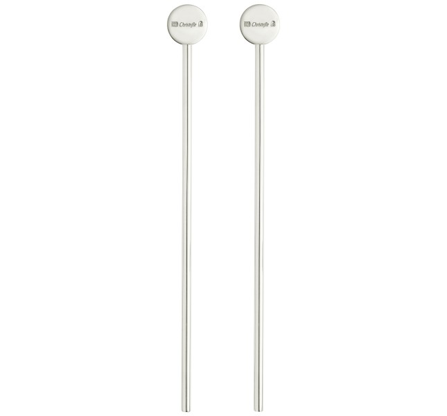 Set of 2 cocktail stirrers, "UNI", silverplated