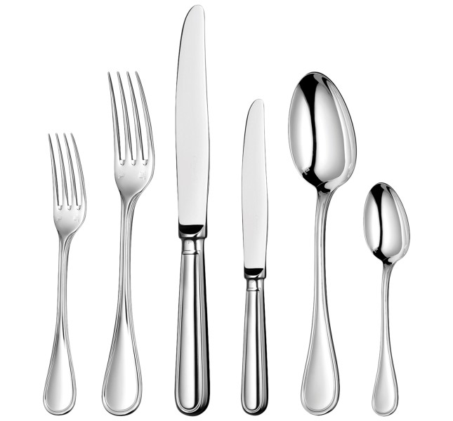 36-piece flatware set with free chest, "Albi", silverplated