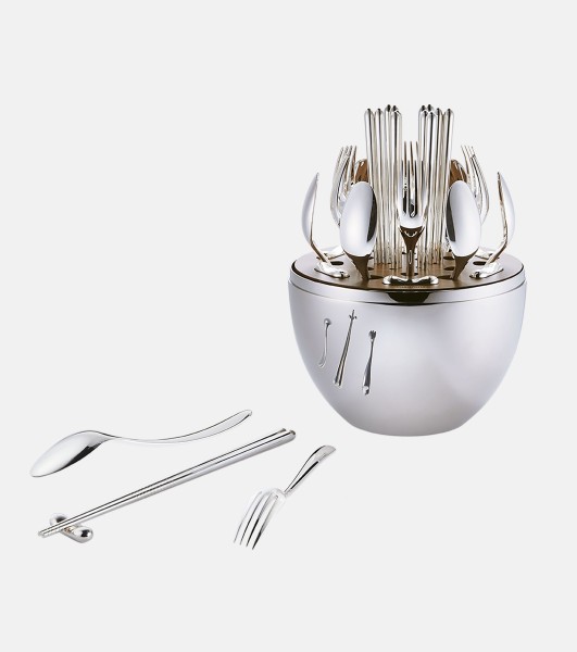 24-piece flatware set with egg case 27 cm, "MOOD Asia", silverplated