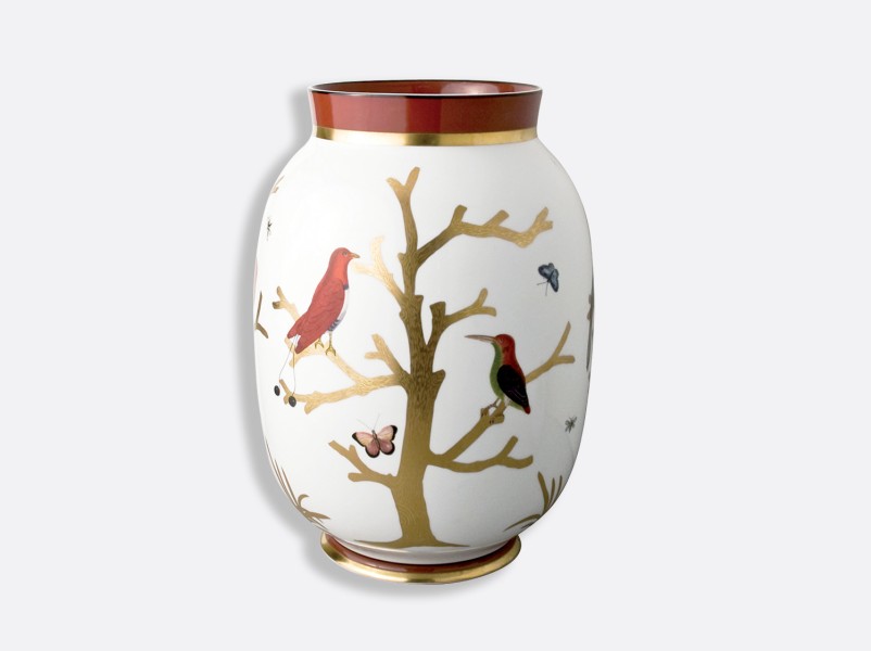 Toscan vase 33.5 cm, "Aux Oiseaux", gold