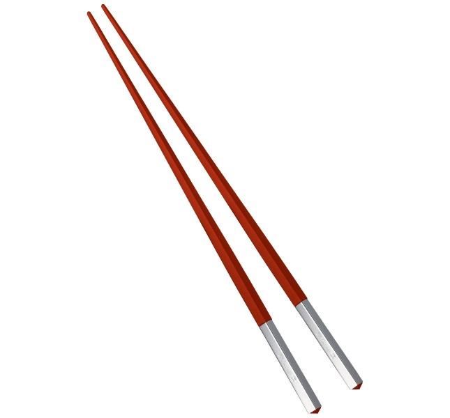 Japanese chopsticks 24 cm, "UNI", silverplated