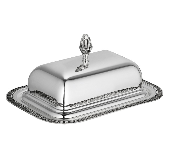 Butter dish 19 cm, "Malmaison", silverplated