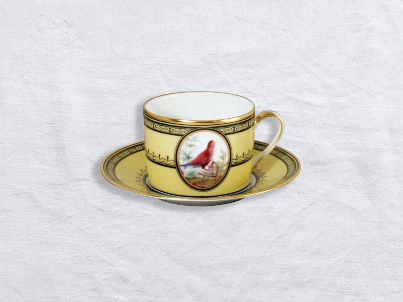 Tea cup & saucer 14.8 cl, "Jardin du Roi", gold