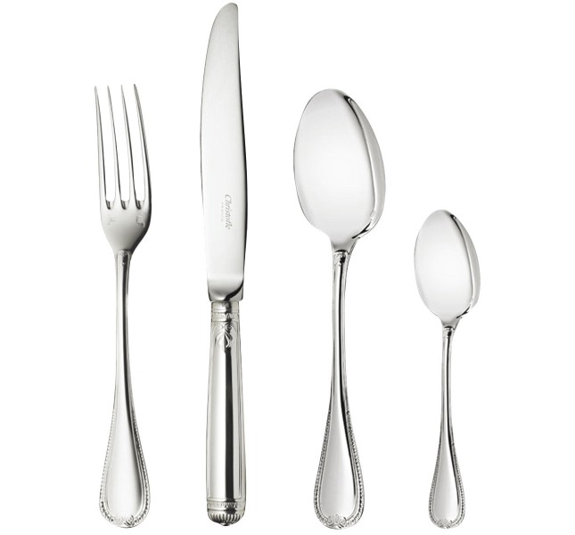 48-piece flatware set with free chest, "Malmaison", silverplated