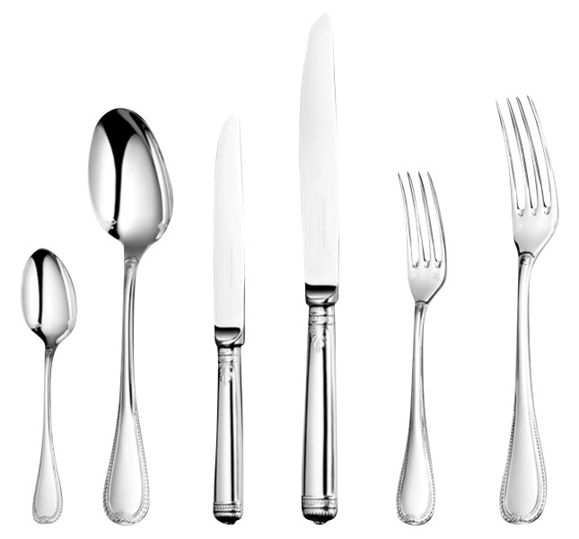 36-piece flatware set with free chest, "Malmaison", sterling silver