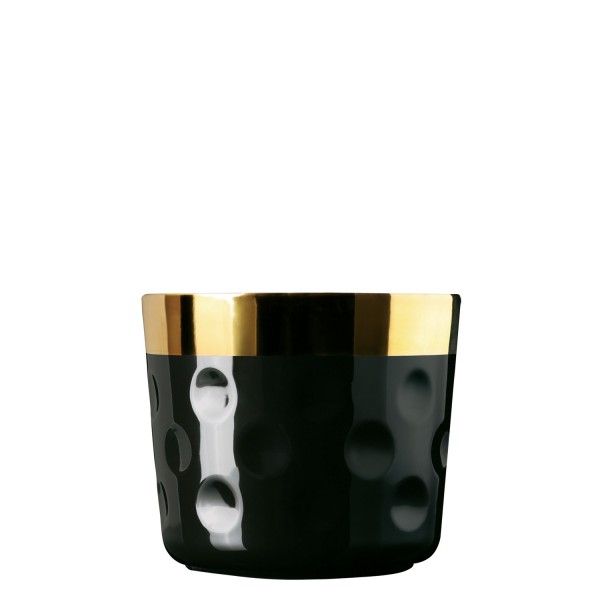 Champagne Goblet, "Sip of Gold", black, dot-pattern relief