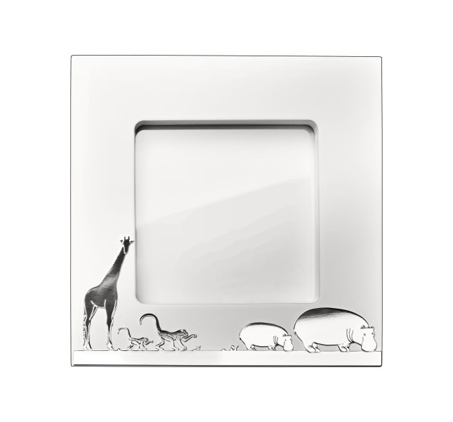 Picture frame - for 9 x 9 cm photos, "Savane", silverplated