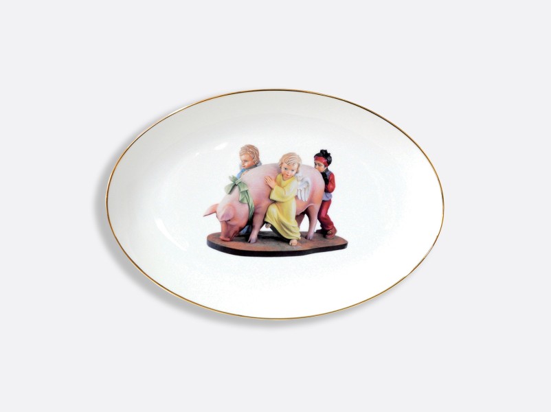 Oval platter 38 cm, "Banality Series", gold