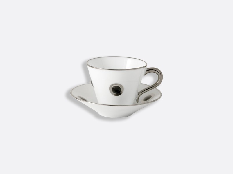 Espresso cup and saucer 13.3 cl, "Ithaque", platinum