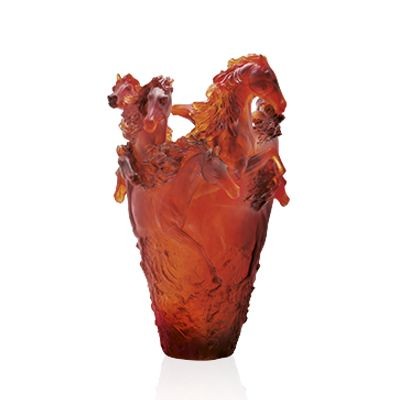 Magnum Vase, "Cavalcade", Amber