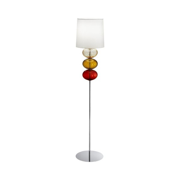 Floor lamp 155 cm, "Abat-Jour", amber, petrol, red
