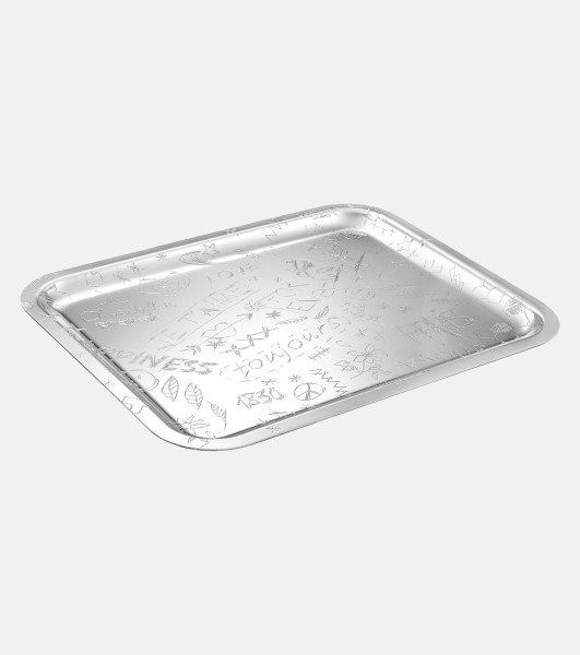 Rectangular Tray - 36 x 28 cm, "Graffiti", silverplated