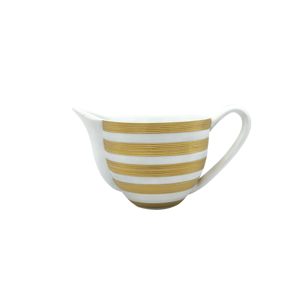 Creamer, large, with handle, "Hemisphere - Precious Metals", Striped Gold