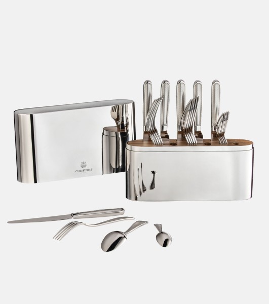 24-piece flatware set with design box, "Concorde", Stainless steel