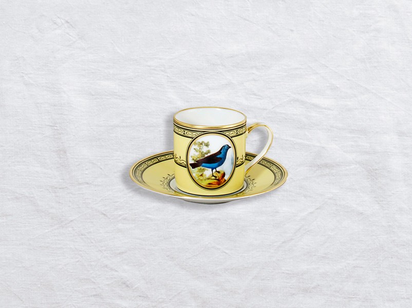 Espresso cup and saucer 8.9 cl, "Jardin du Roi", gold