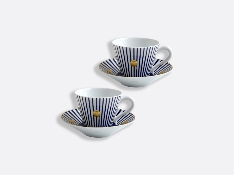 Set of 2 cup & saucer 13.3 cl, "Delphos", blue