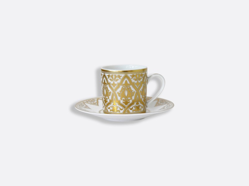 Espresso cup and saucer 8.9 cl, "Venise", gold