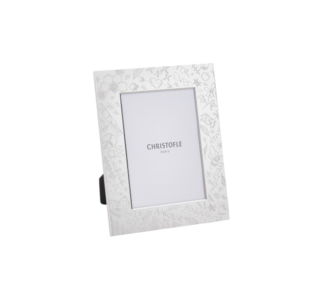 Picture frame - for 13 x 18 cm photos, "Graffiti", silverplated