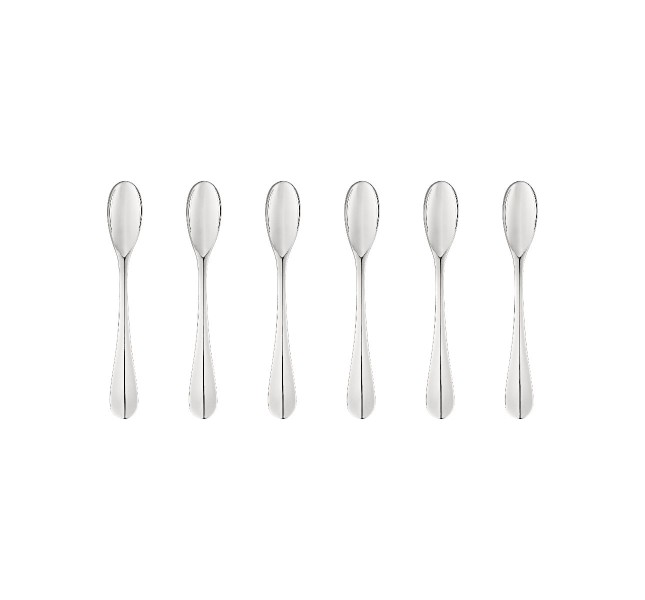 Set of 6 Espresso spoons, "Origine", stainless steel