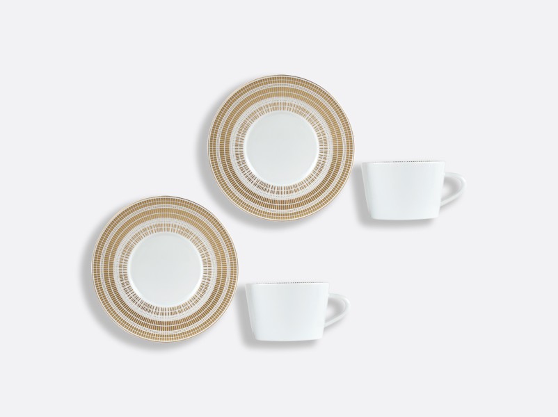 Set of 2 Tea cup & saucer 14.8 cl, "Cannise", gold