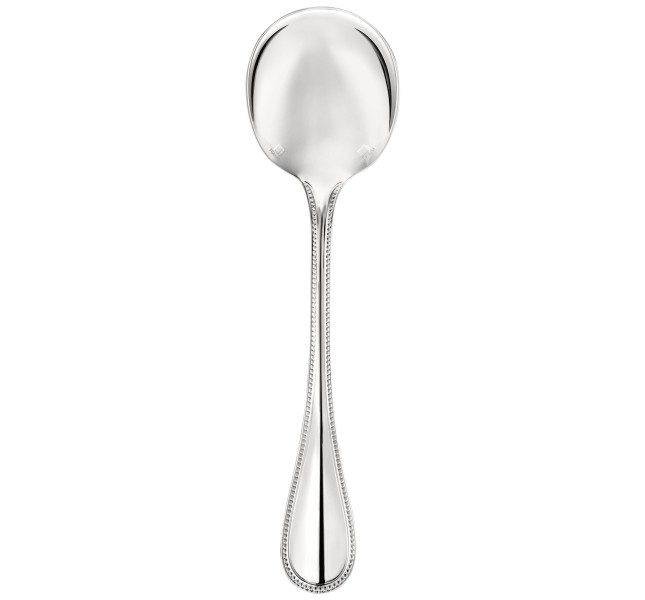 Cream soup spoon, "Perles", silverplated