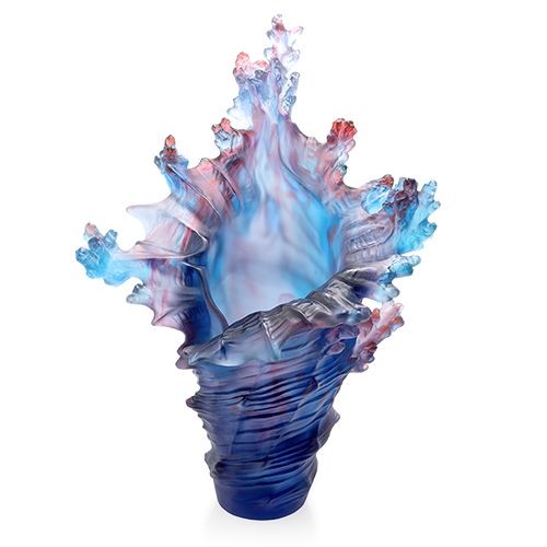 Vase groß, "Mer de Corail", Blau & Lila